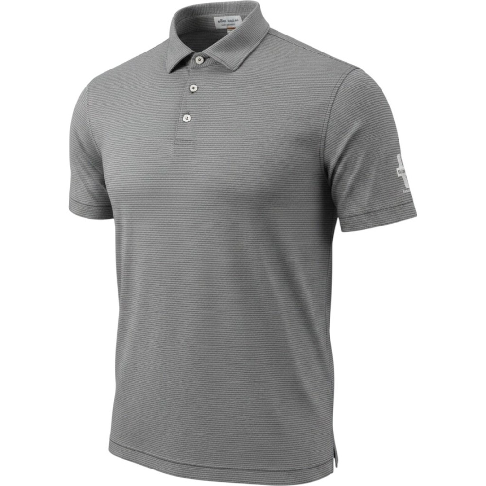 Peter Millar Summer Comfort Grey Stripe Polo Shirt Mens XL BL Harbert Logo
